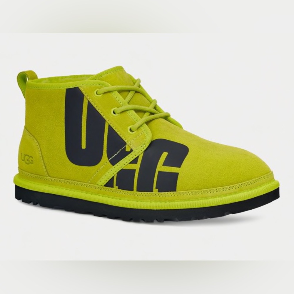 NewUGG Neumel Suede Boots Sneakers Men Size 11 Key Lime & BlacK Chopd Chukka